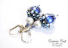 beaded earrings with swarovski blue white