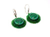 green malachite earrings bead embroidered