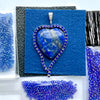 blue heart bead embroidery beading kit