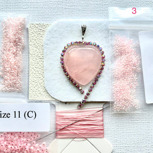 pink heart bead embroidery beading kit