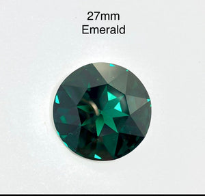 swarovski 27mm emerald green foiled