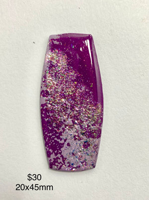 purple epoxy cabochons for jewelry making