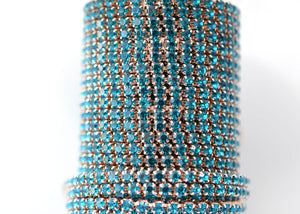 indicolite rhinestone cup chain 3 mm 