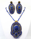 blue beaded  jewelry set