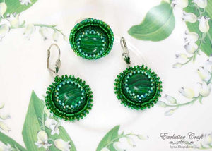 handmade artisan jewelry malachite earrings