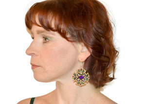 purple beaded earrings