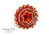 handcrafted bead embroidered red gold ring