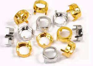 metal settings for rivoli 14mm silver and gold