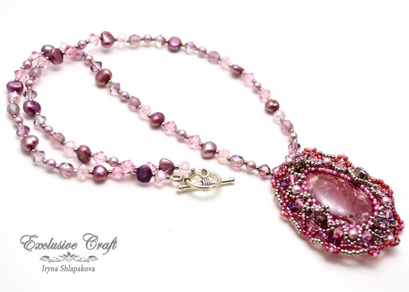 unique beaded necklace with Swarovski and pearls