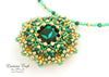 swarovski green emerald gold beaded necklace