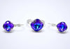 swarovski blue purple ring earrings