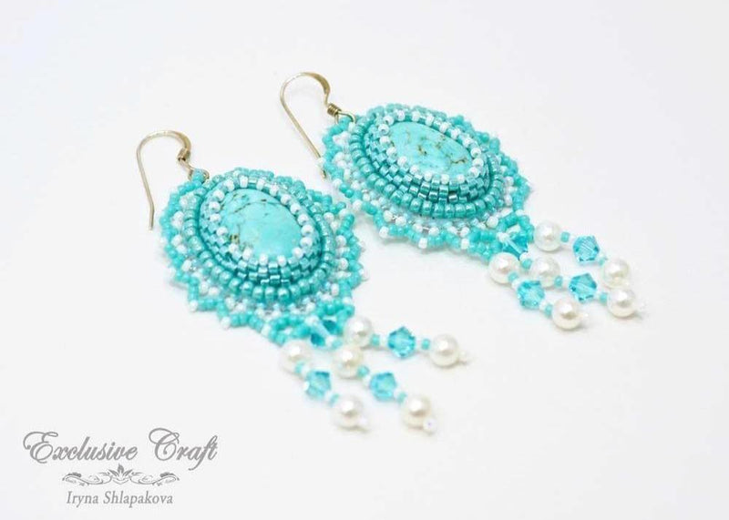 turquoise beaded earrings