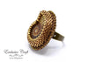 bead embroidery adjustable ammonite ring