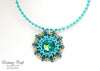 handmade artisan jewelry beaded necklace blue gold