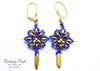 handcrafted blue gold beaded earrings with swarovski