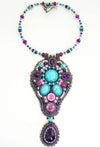 amethyst turquoise handmade necklace