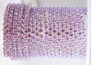 violet rhinestone cup chain 3 mm 